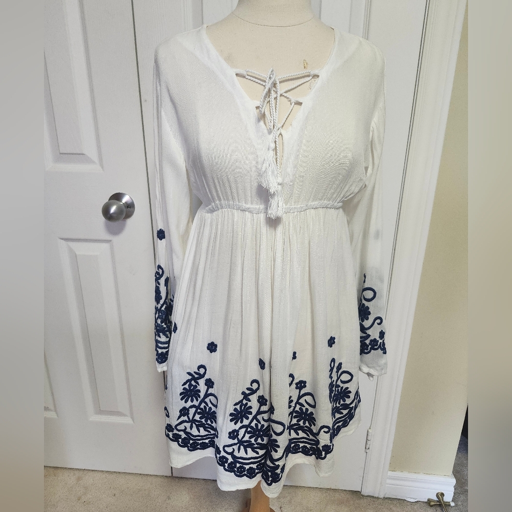 White And Navy Dress